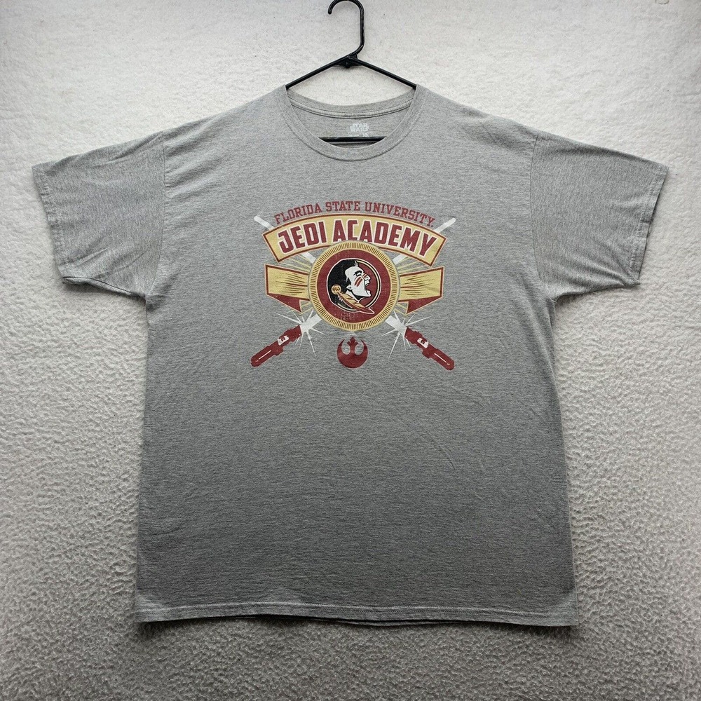 Star Wars x FSU Seminoles T-Shirt Mens XL X-Large Gray Jedi Academy Lightsaber